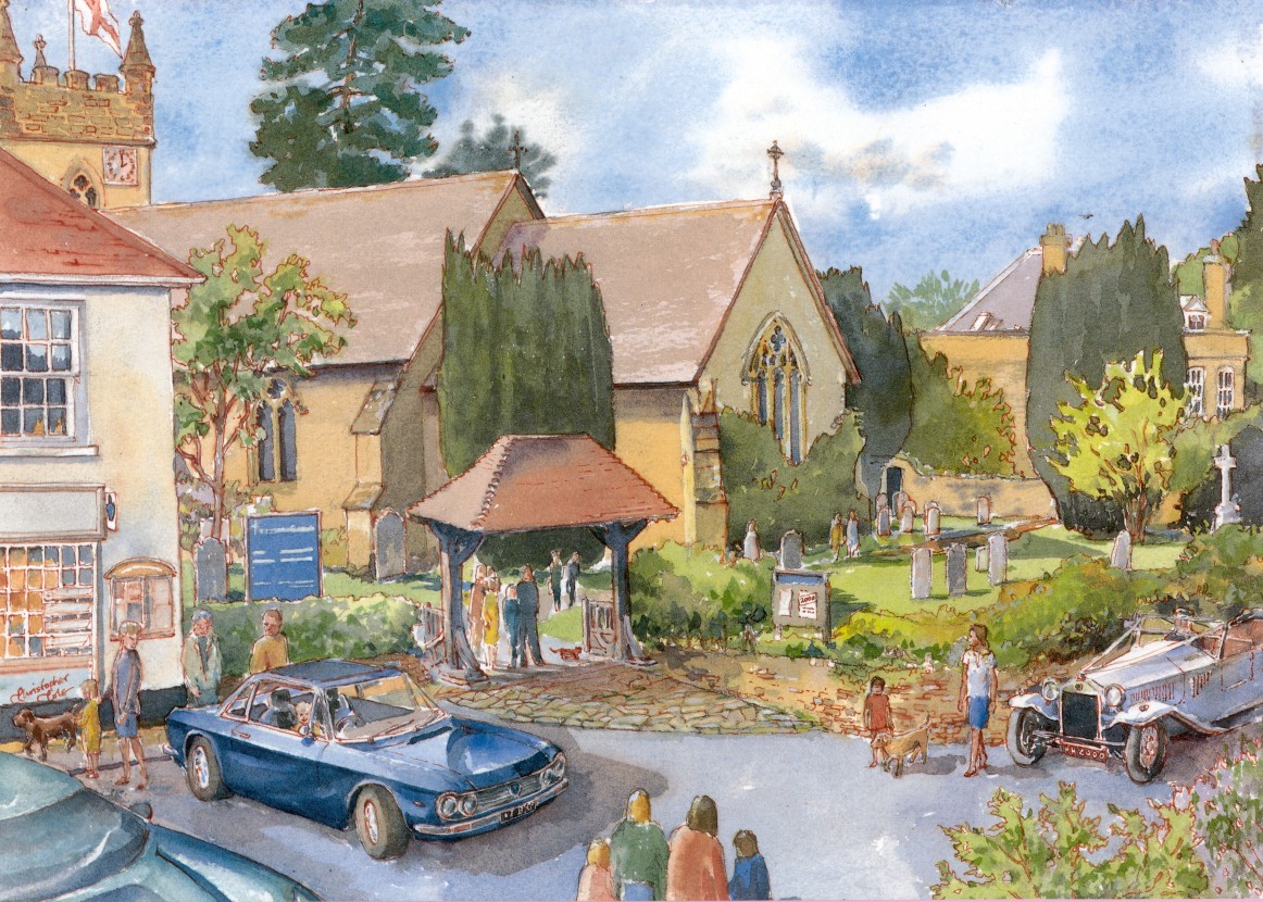 Christopher Cole's painting of Headley High Street.